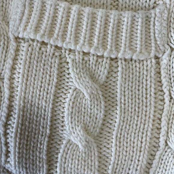 Vintage Sears Cream Long Button Front Cardigan with Pockets High Collar/Large - Picture 10 of 11